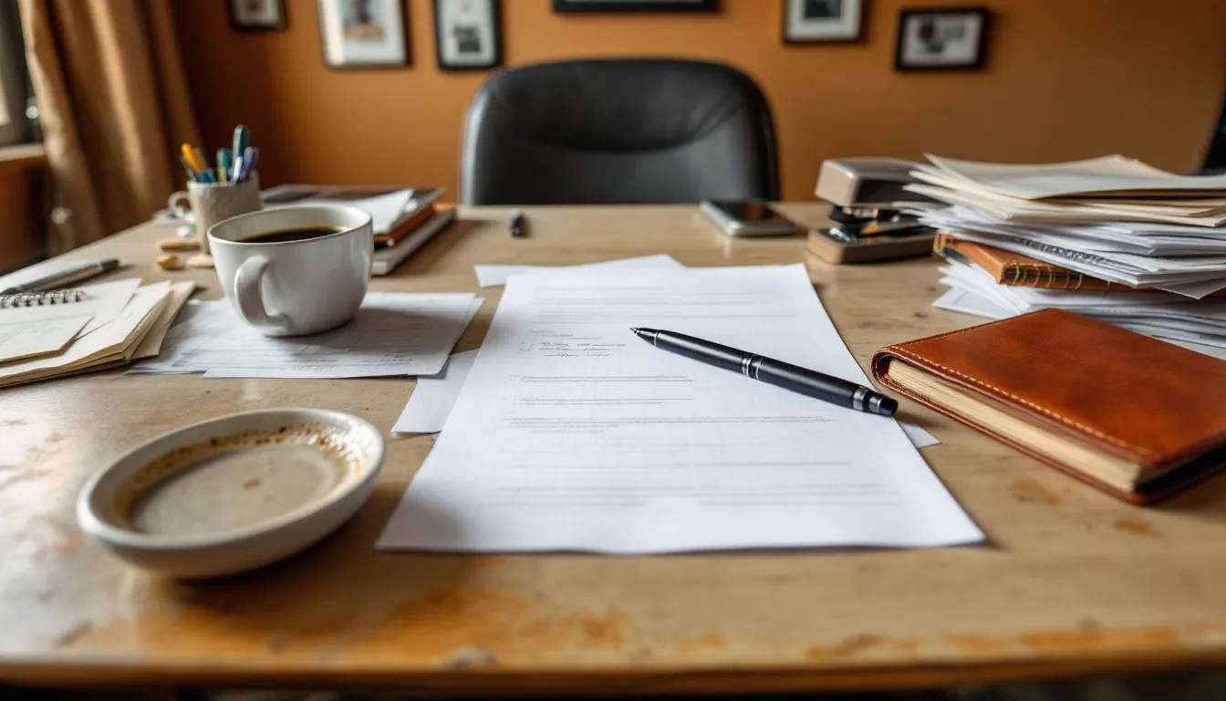 An example of a lease termination letter on a desk.